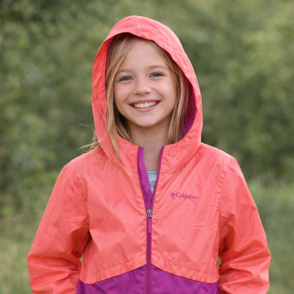 Columbia Rain Jacket Youth Big Girls Size Large
